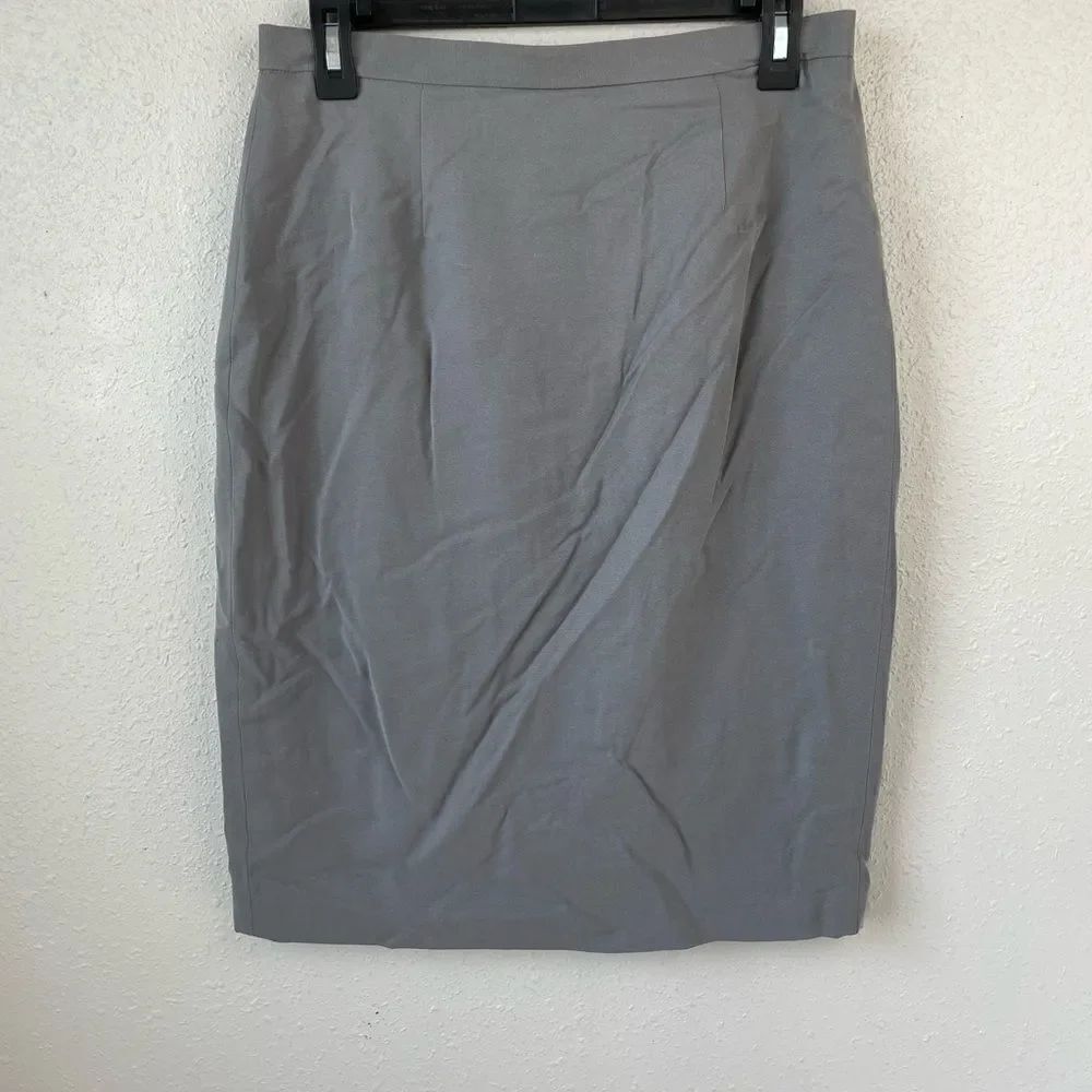 Josephine Chaus Gray Silk Midi Skirt Size 10 EUC